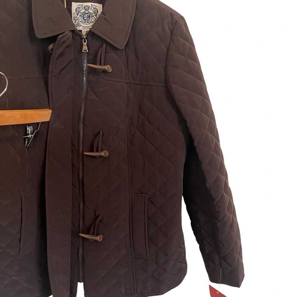 NWT Espirit Women's Brown Quilted Parka Jacket Size XL